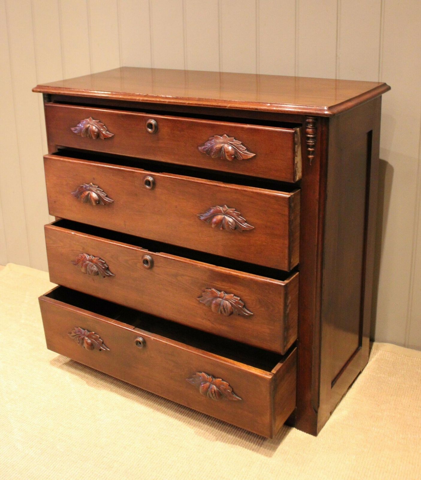 Late 19th Century Walnut Chest Of Drawers photo for sale