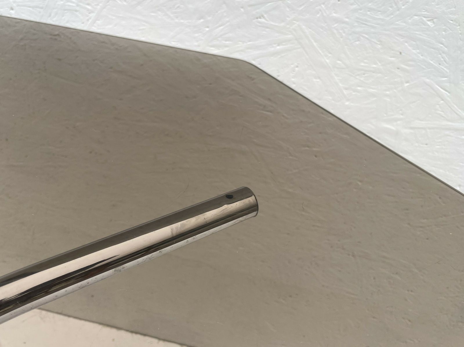1970's Bauhaus Influenced Chrome And Smoked Glass Hexagonal Dining Table photo for sale
