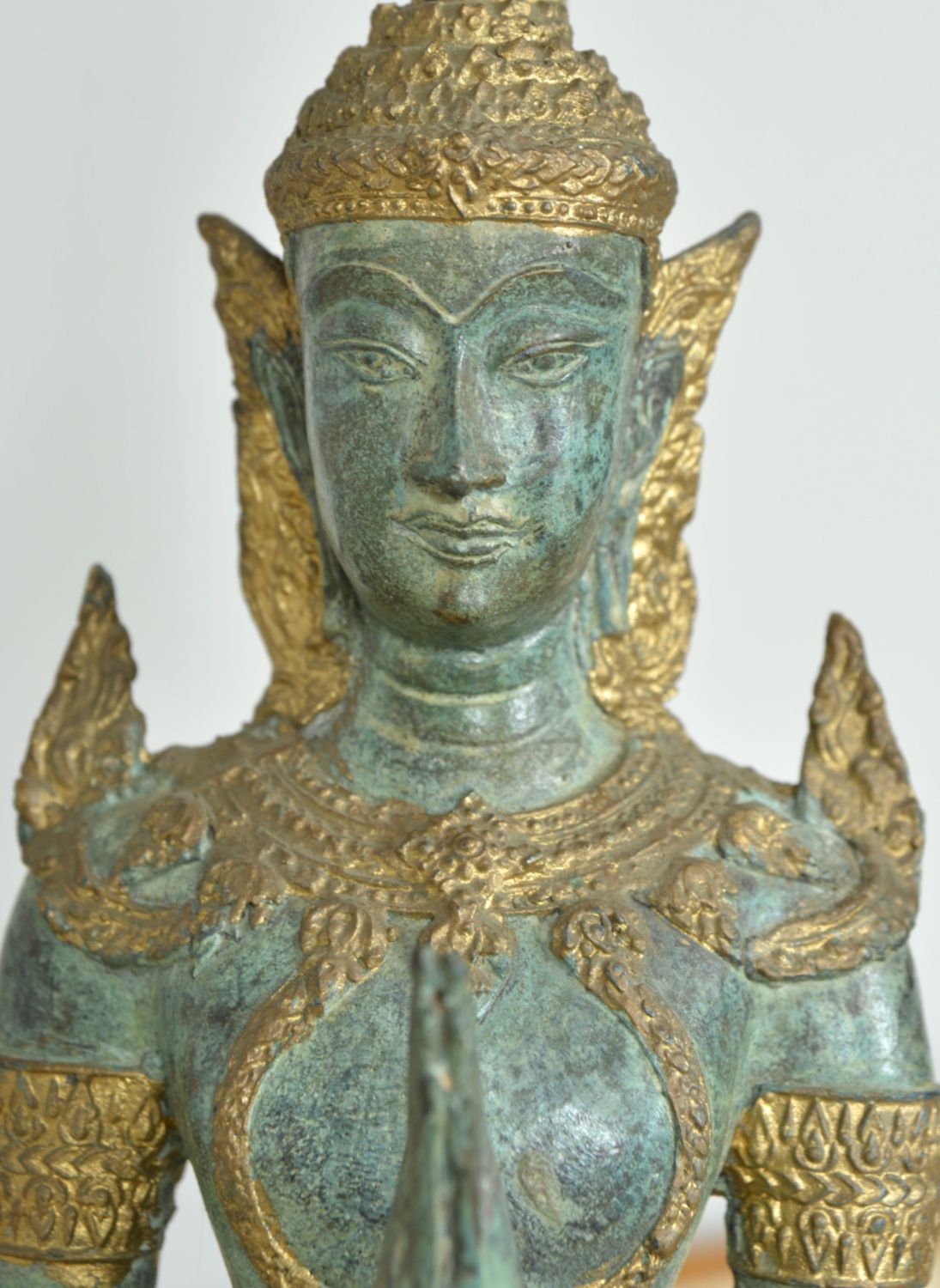 photo buy Pair 1960s Bronze Brass Gilt Thai Teppanom Buddha Table Lamps James Mont Style Belgium