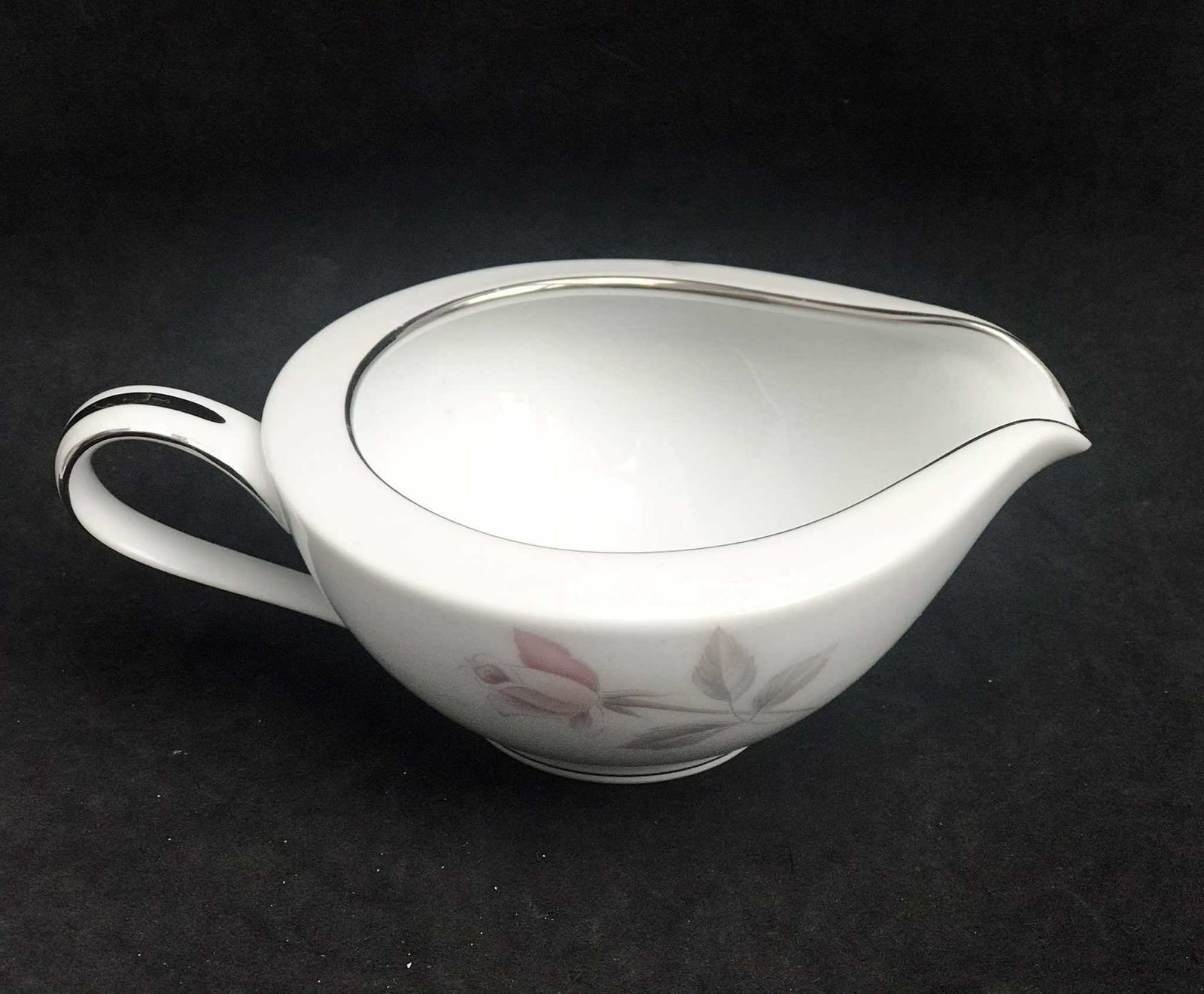 Creamer Rosemist Noritake Milk Jug Floral Milk Pot Tea Coffee Japan Gravy Boat Wedding Gift Rose Decor Illustration Silver Rim photo 100.0