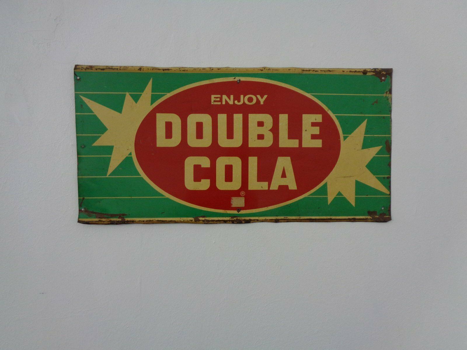 Tin Enjoy Double Cola Sign, USA, 1960s photo furniture