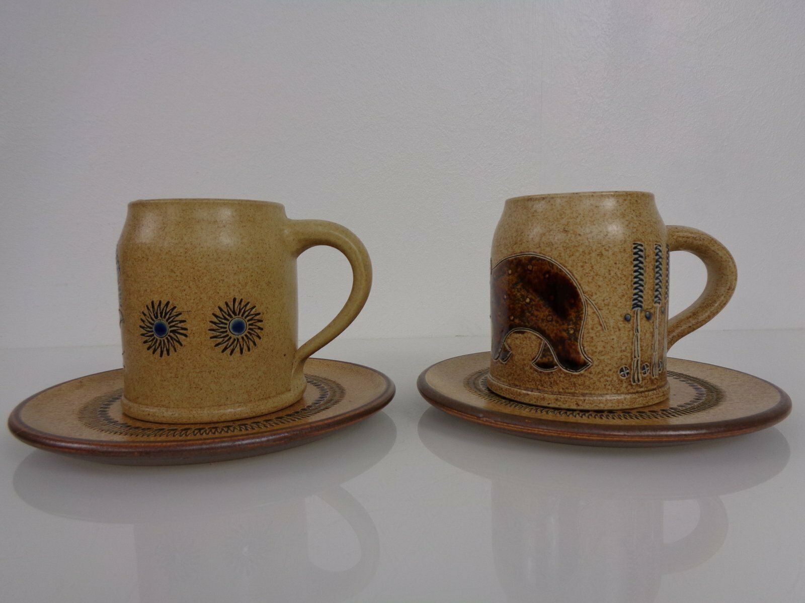photo vintage Studio Ceramic Breakfast Plates & Coffee Mug By Heinz Theo Dietz, 1960s, Set Of 12