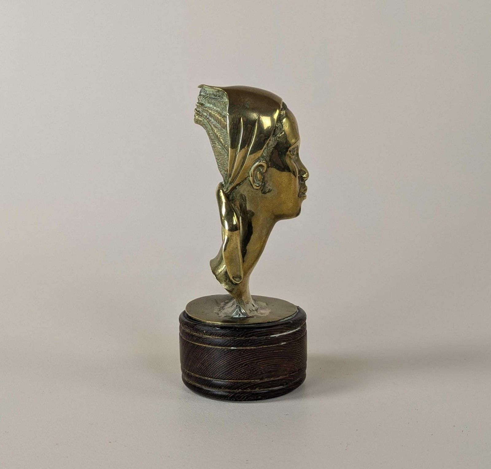 Vintage French Bronze Female Bust Sculpture In The Manner Of Aslan, Gilt Bronze Art Statuette photo vintage