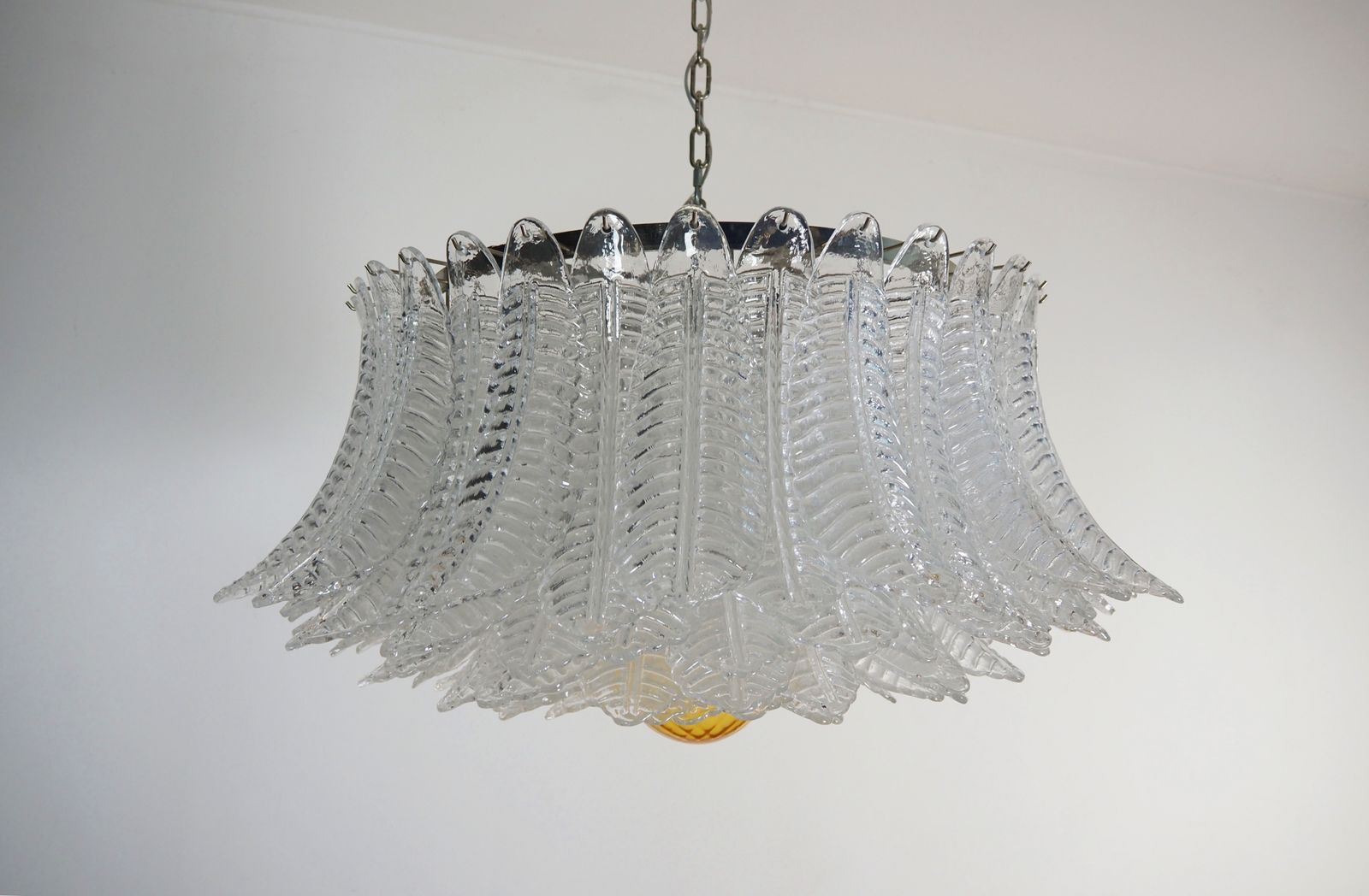 Large Murano Glass Chandelier  100 Clear Felci Glasses photo vintage