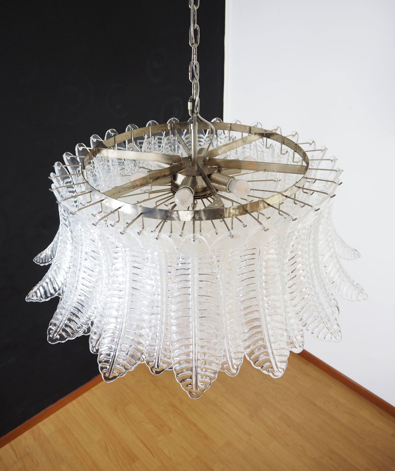 2880.0 Large Murano Glass Chandelier  100 Clear Felci Glasses photo
