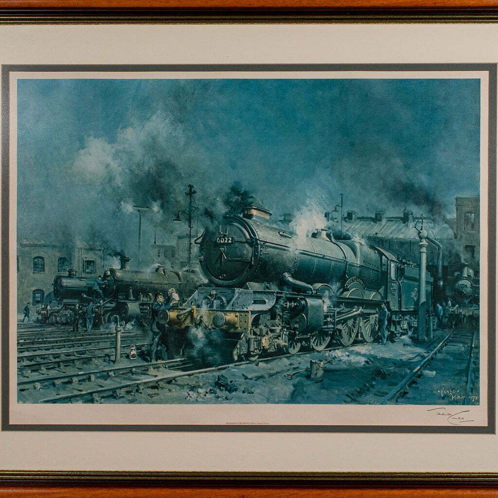 Large Vintage Railway Print, English, Framed Art, Steam Train, Railwayana, Cuneo photo Art