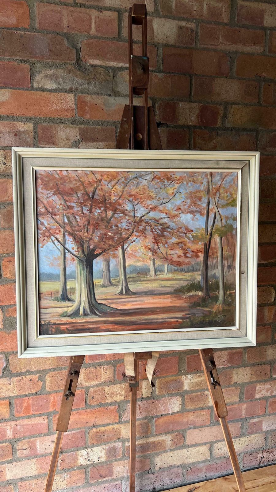 Original Mid Century Landscape Oil Painting Ashridge Beeches By Jeanne Hope photo furniture