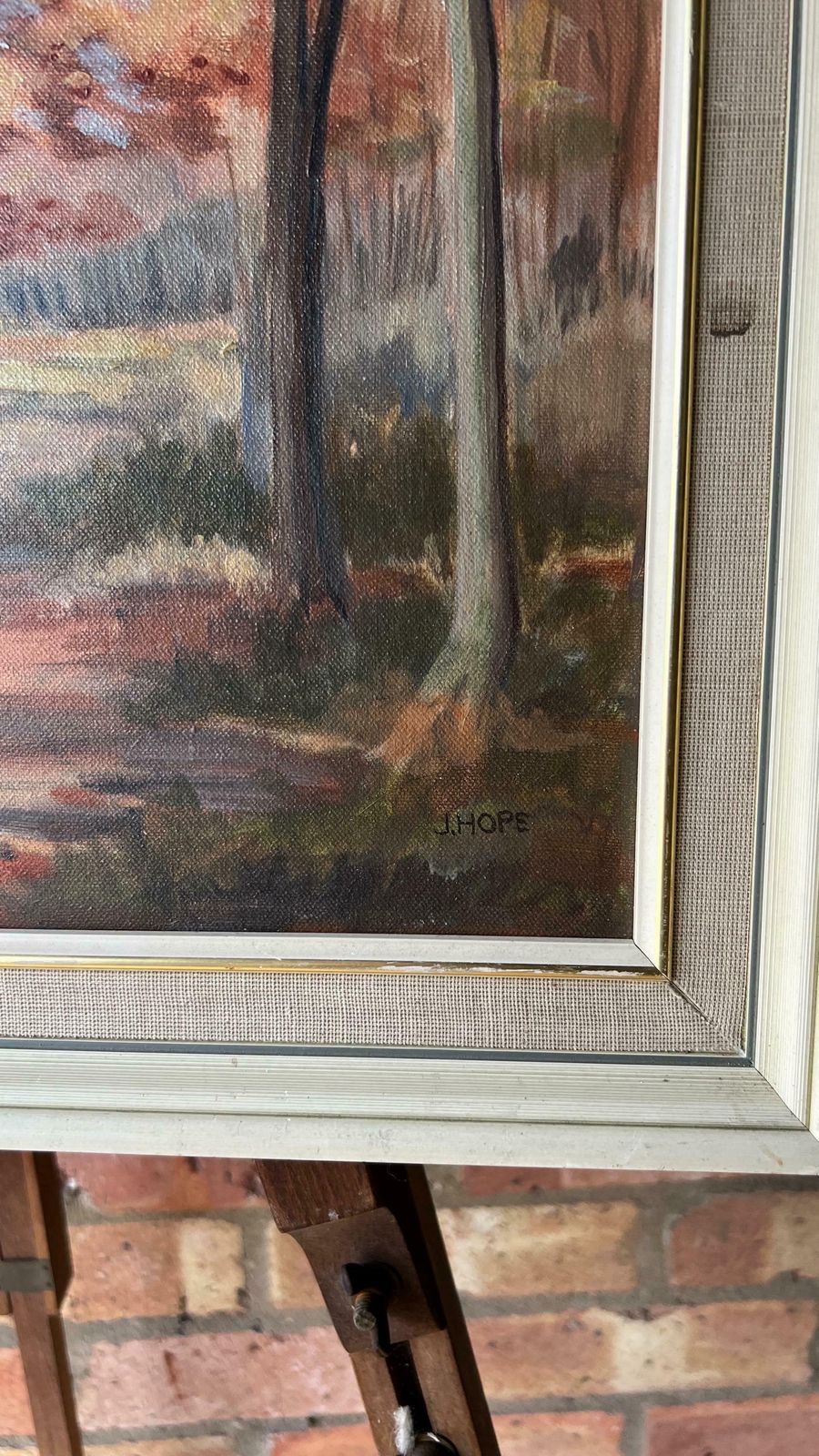 Original Mid Century Landscape Oil Painting Ashridge Beeches By Jeanne Hope photo vinterior