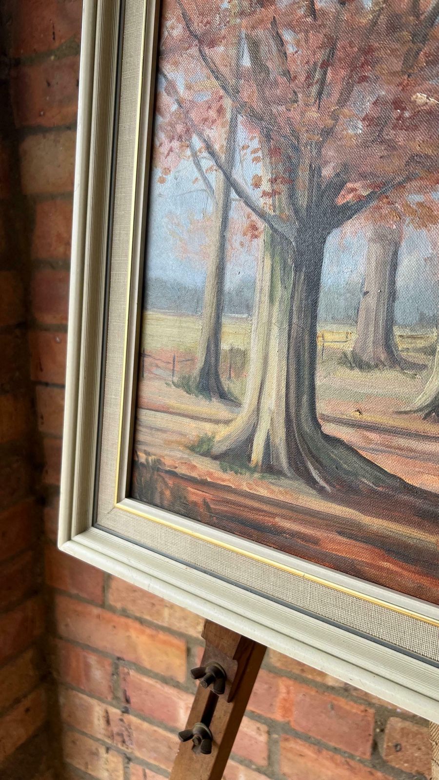 Original Mid Century Landscape Oil Painting Ashridge Beeches By Jeanne Hope photo vintage
