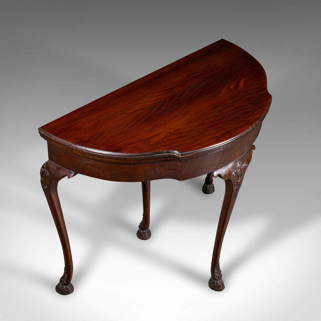 Antique Georgian Revival Card Table, English, Folding, Games, Victorian, C.1890 photo vintage