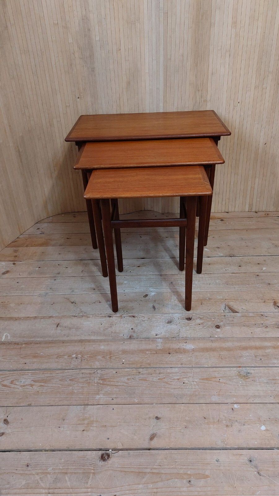 Fab Vintage Mcm 1960s Danish Made In Denmark Dyrlund Set Of 3 Nesting Tables photo Furniture