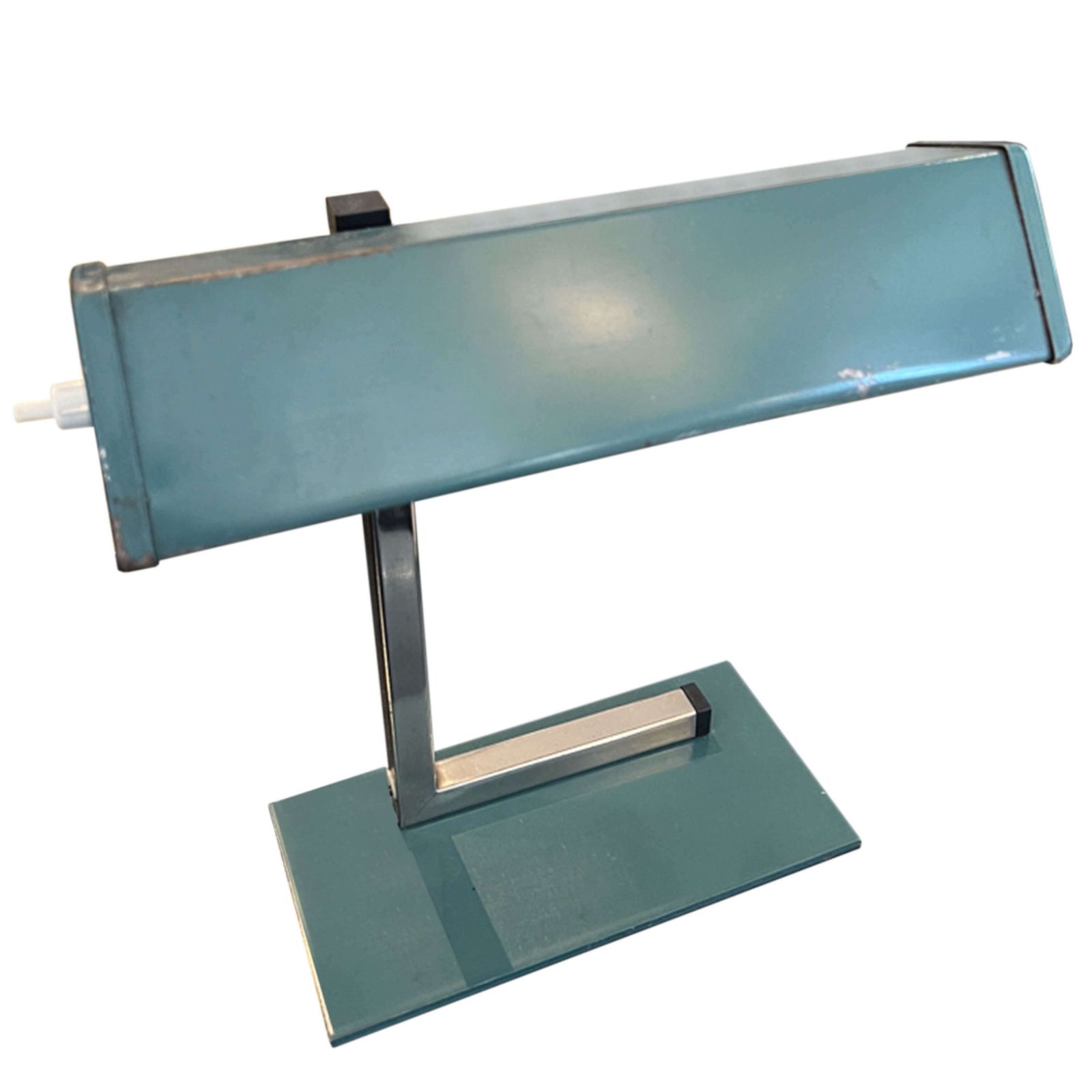Small French 1960s Green Banker's Lamp