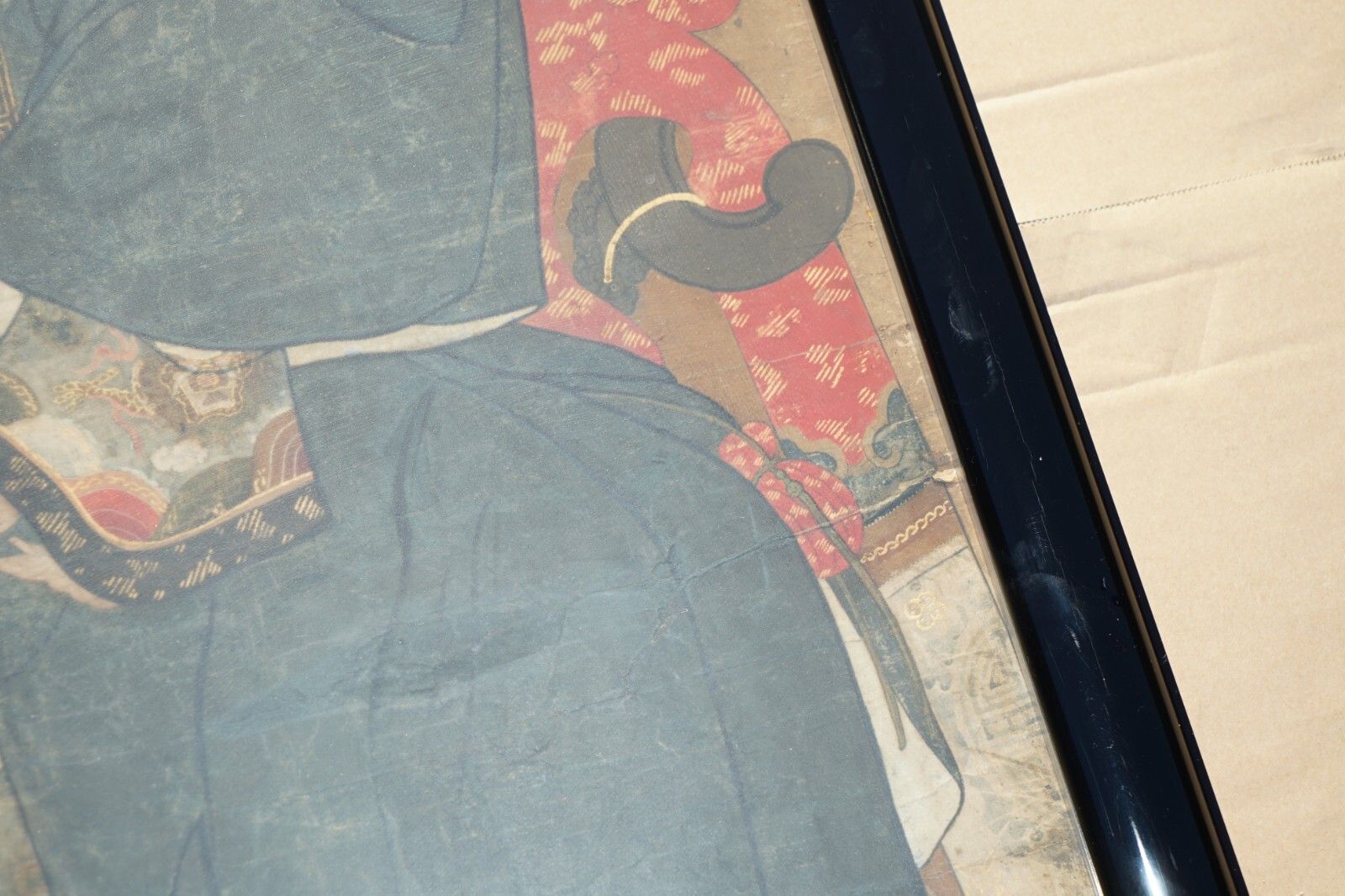 2750.0 Fine & Collectable Antique Cir 1860 Chinese Ancestral Portrait In Museum Frame photo