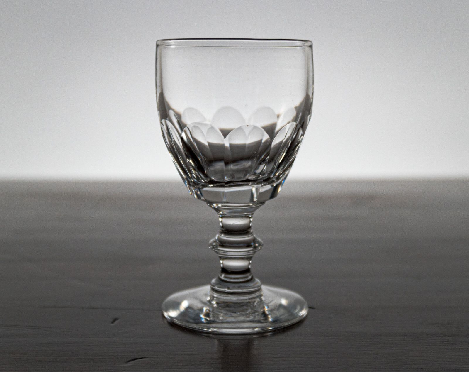 Set X6 Antique Mid 19th Century Holmegaard Danish Facet Cut Seltzer Glasses photo for sale