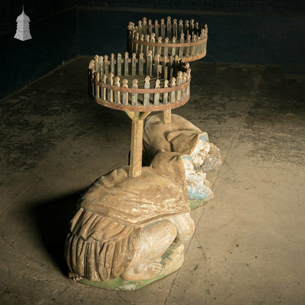 Terracota German Gnomes, 19th C Garden Plinths photo buy