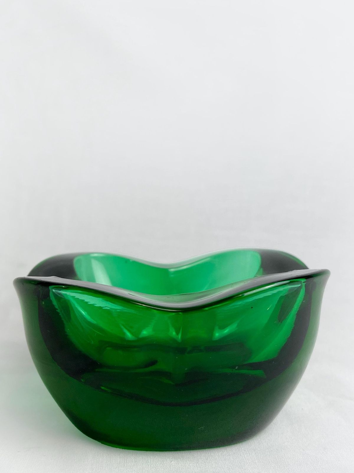 Vintage Mid Century Sklo Union Dark Green Glass Dish Designed By Rudolf Jurnikl, Rosice 1962 Pattern Number 1175. Retro Green photo for sale