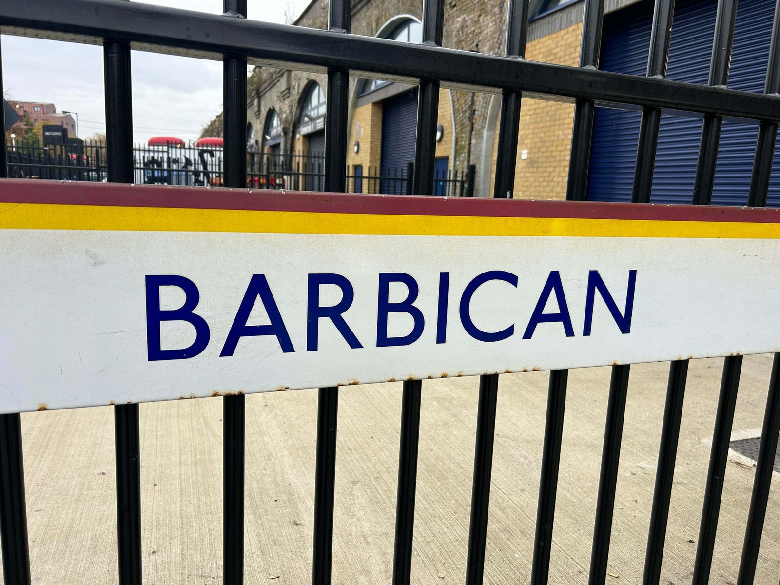 1960s Vintage Enamel London Underground 'Barbican' Sign photo furniture