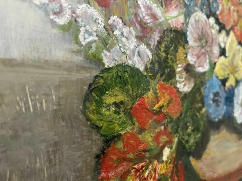 photo furniture Vintage Beautiful Large Framed Flowers Painting