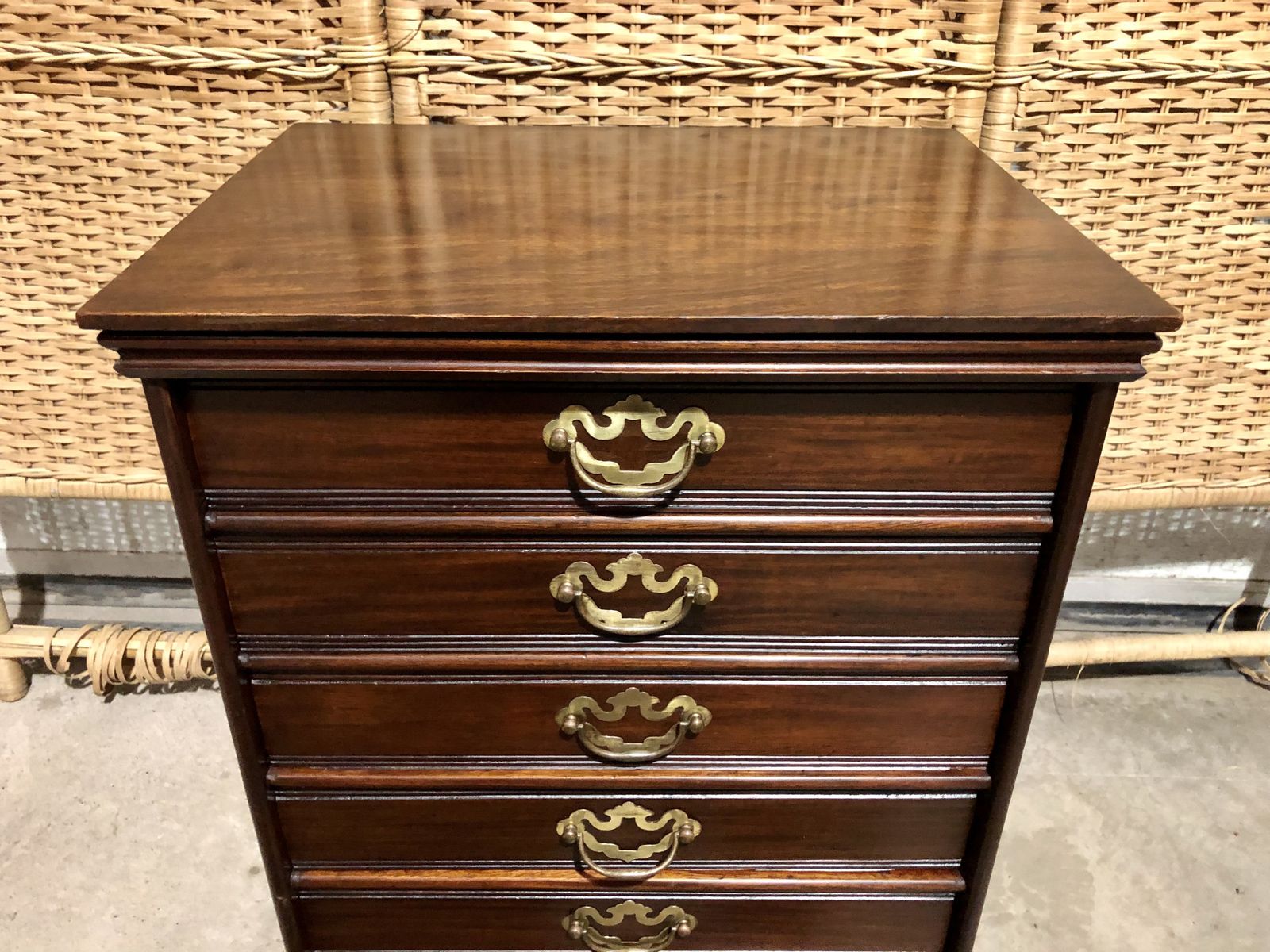 photo furniture Handsome Antique Dwarf Music Cabinet / Small Music Chest