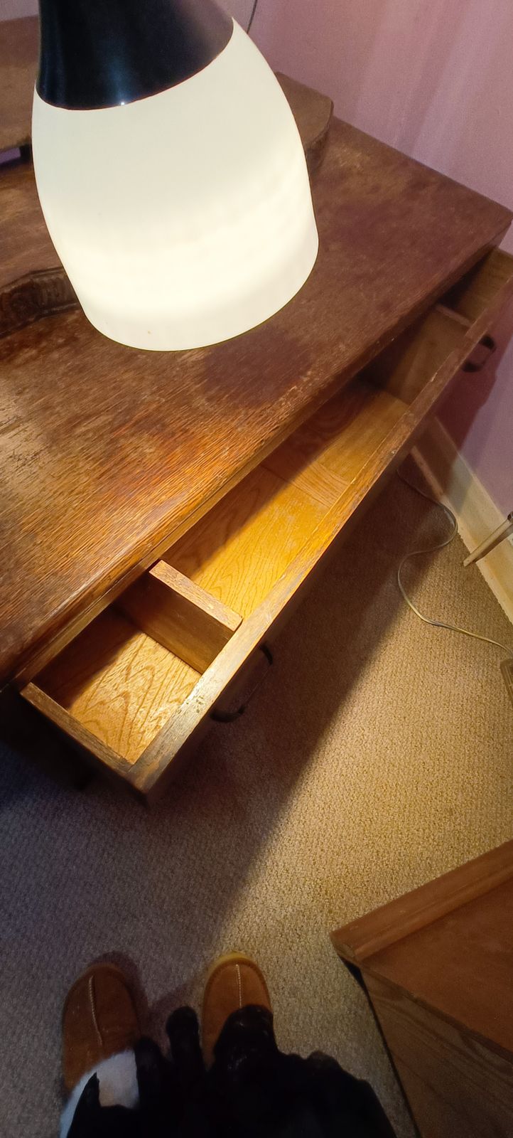 Art Deco Vanity Table/ Dresser Drawers With Oval Looking Glass photo furniture