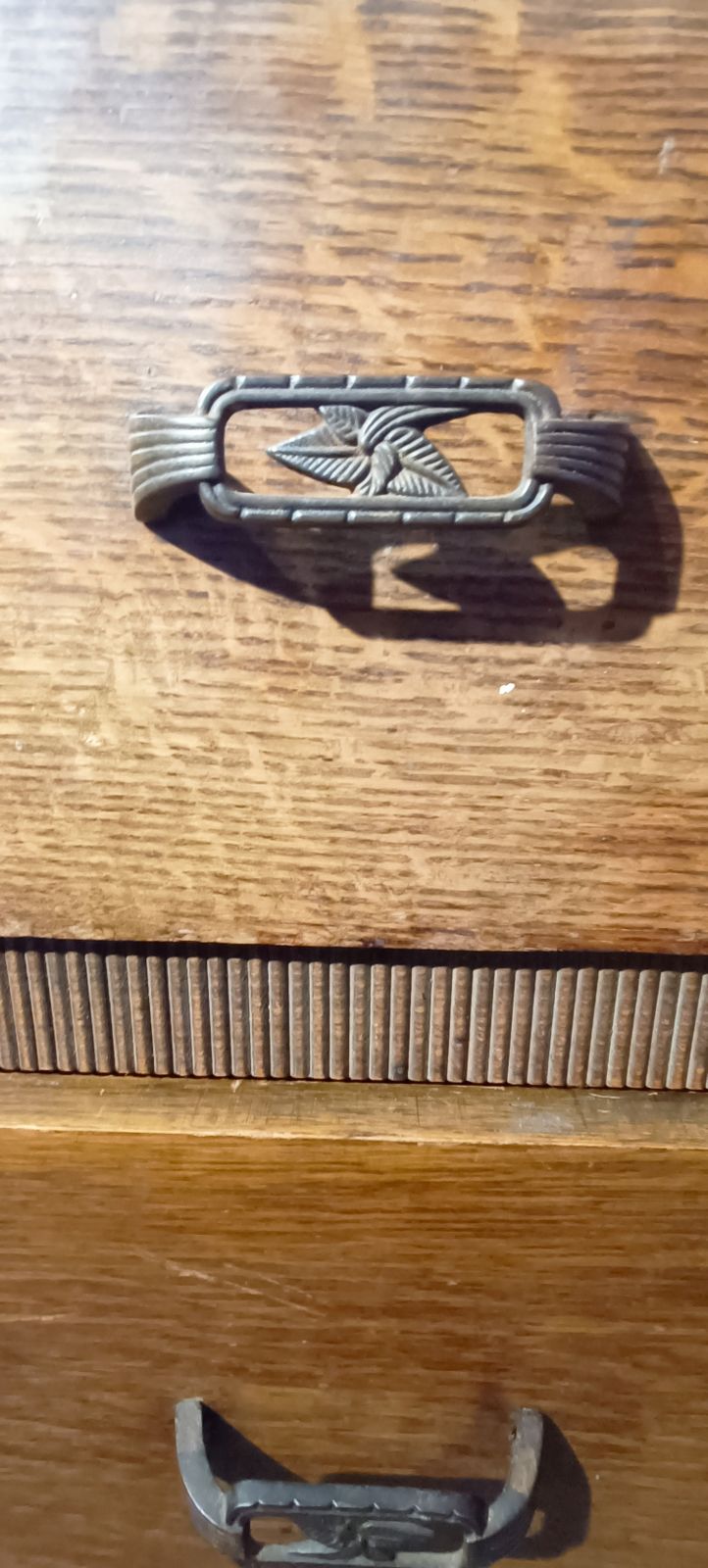 Art Deco Vanity Table/ Dresser Drawers With Oval Looking Glass photo for sale