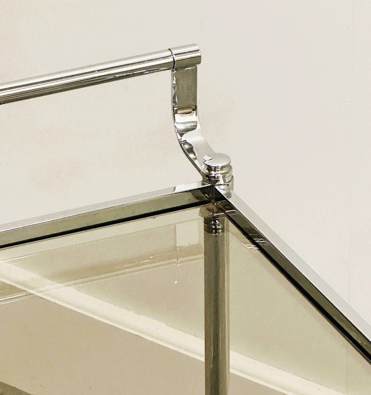 Vintage Chrome Drink Trolley   Bar Cart With Smoked Glass, 1980s photo for sale