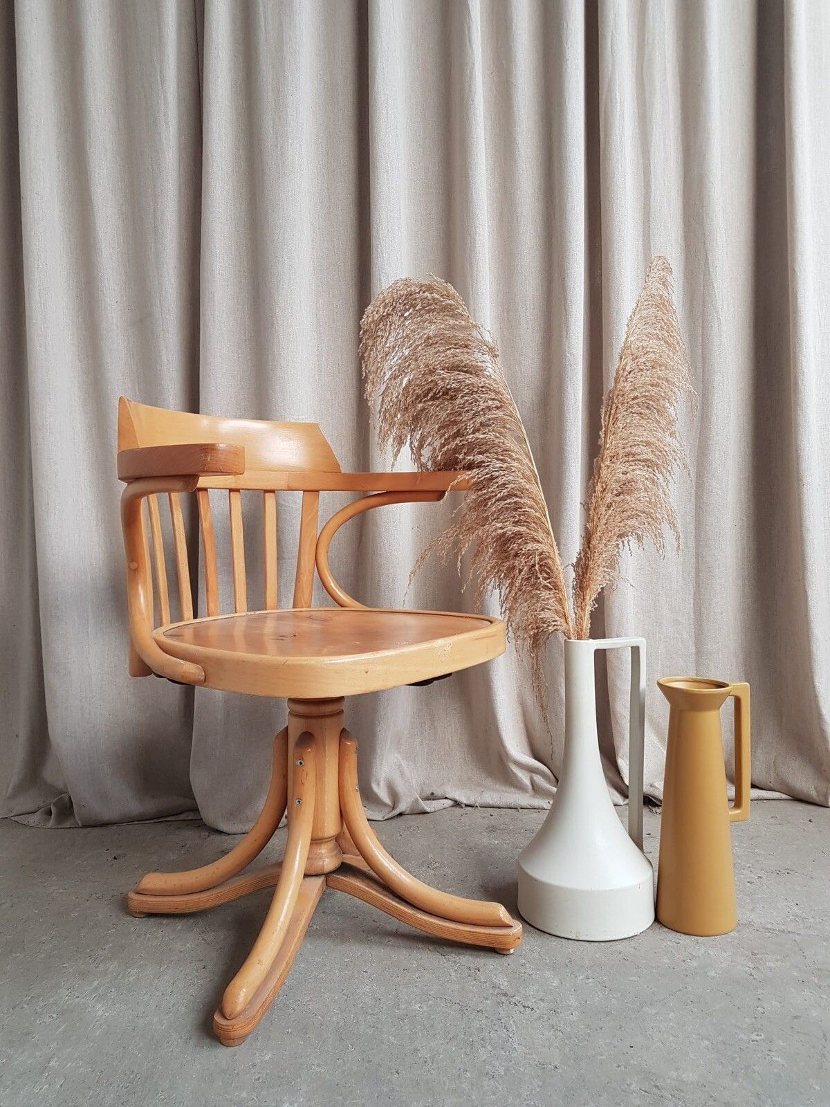Vtg Early Mid Century Side Occasional Desk Swivel Chair Danish Scandi Retro R619 photo furniture