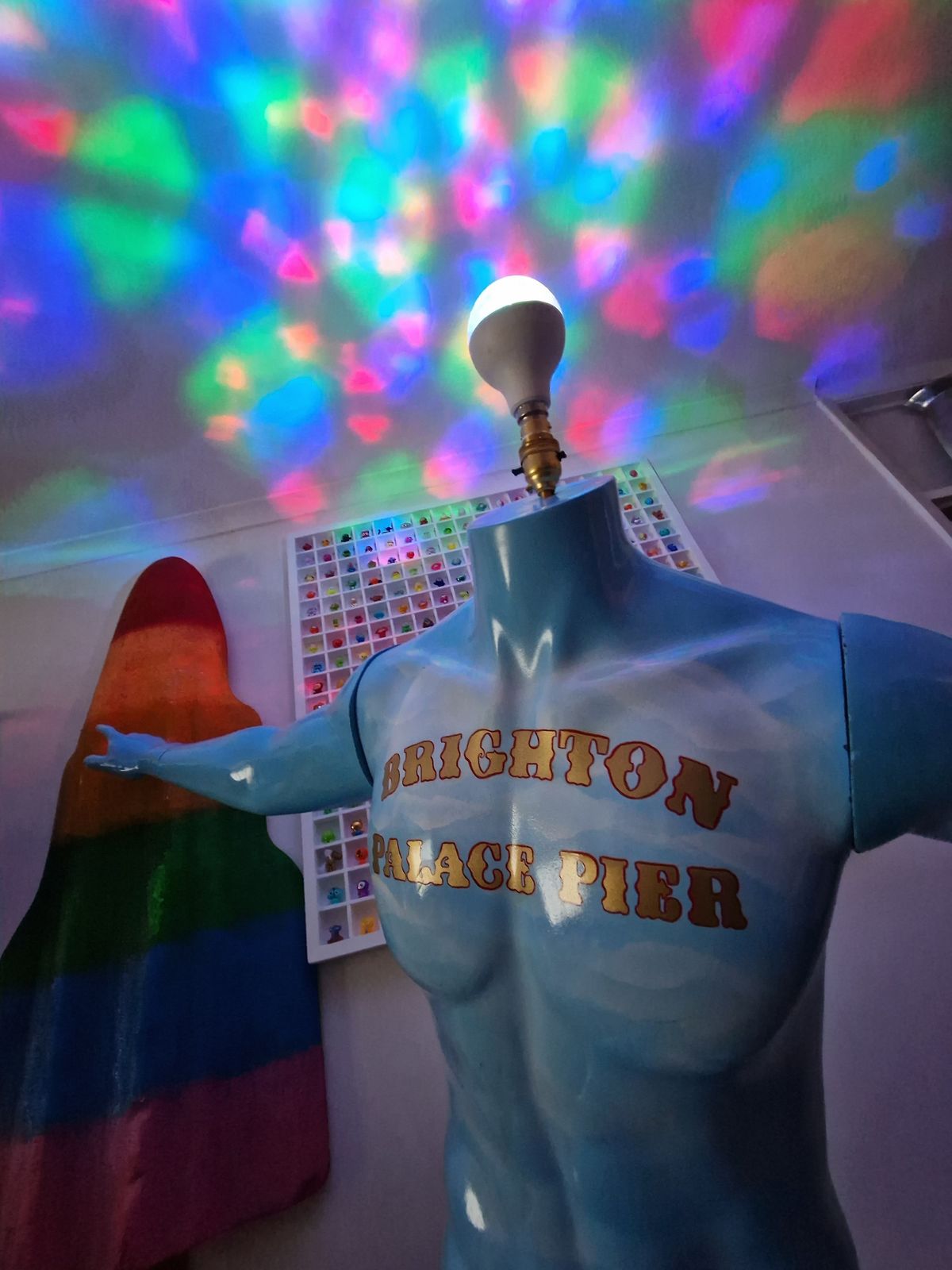Brighty, By Dolly Fixtures. Quirky, One Of A Kind, Vintage Mannequin Lamp. Originally A Seaside Display Piece. photo Lighting