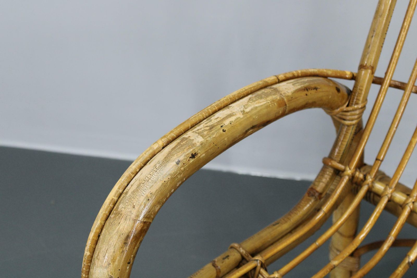 1950s Franco Albini “French Riviera” Rattan Armchair, Italy photo for sale