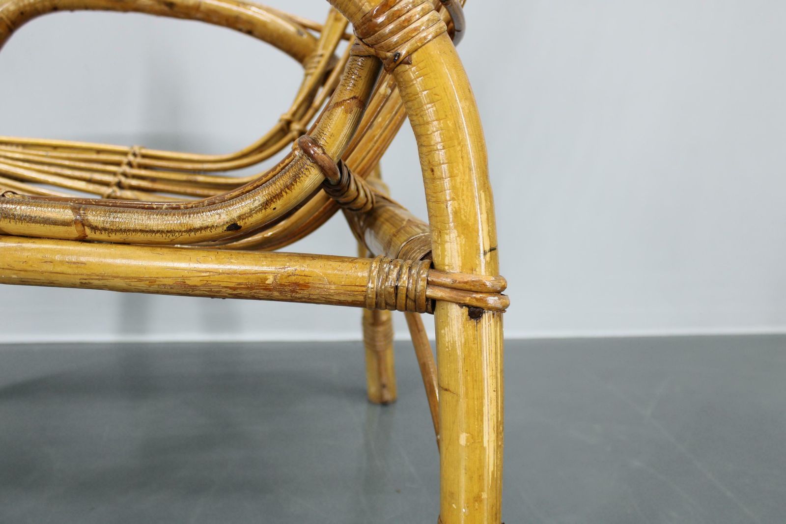 1950s Franco Albini “French Riviera” Rattan Armchair, Italy photo vinterior
