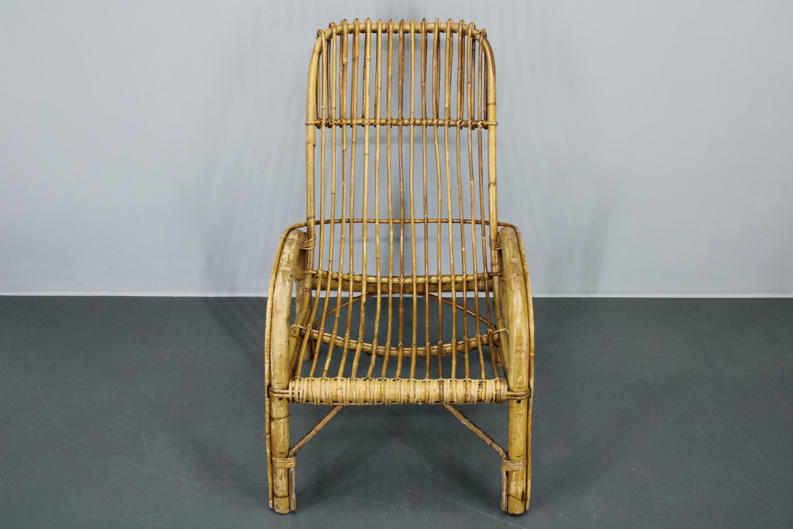 photo vinterior 1950s Franco Albini “French Riviera” Rattan Armchair, Italy