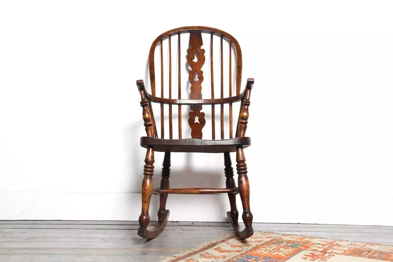 19th Century Antique Elm Windsor Rocking Chair photo furniture