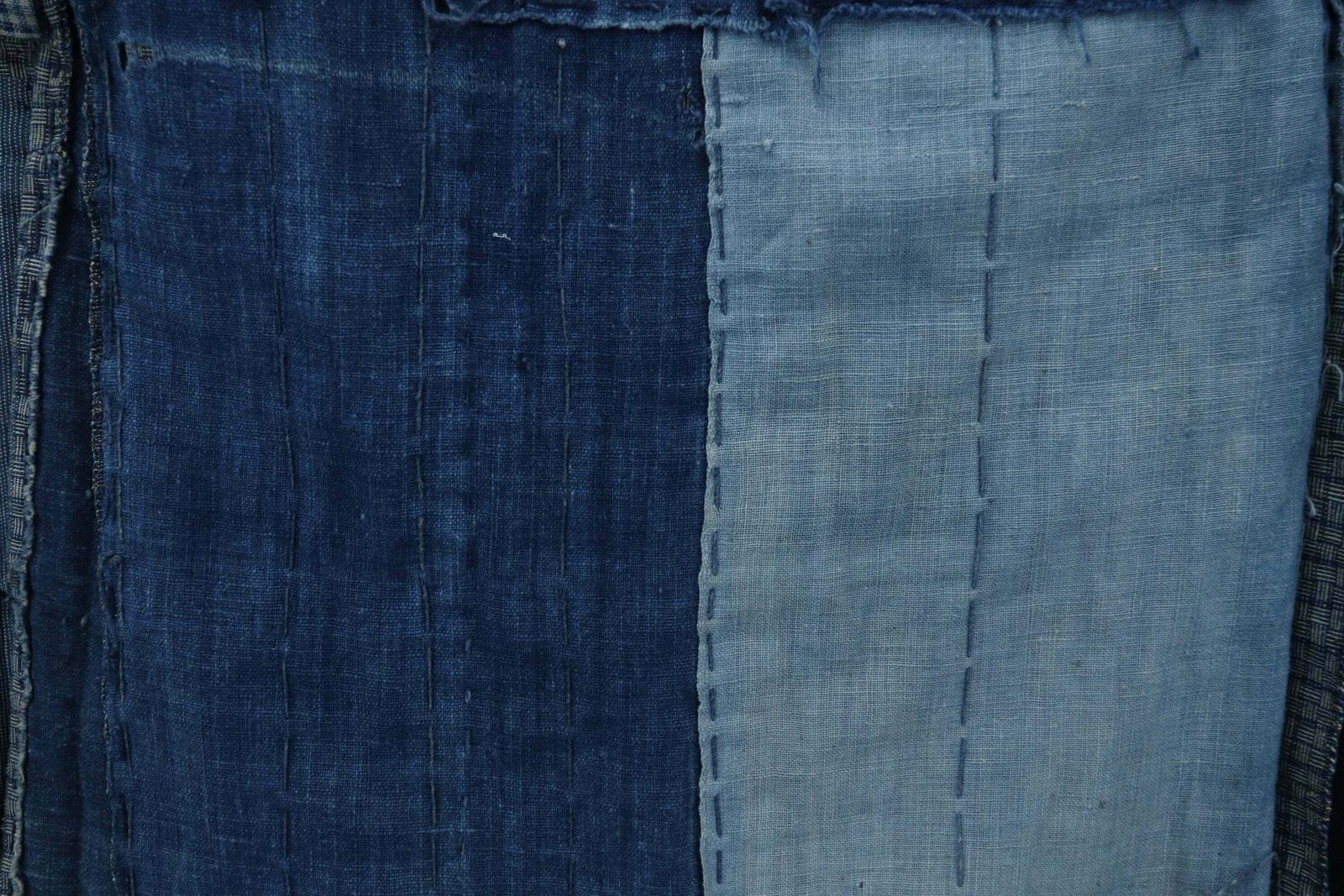 photo furniture Meiji Period Japanese Indigo Framed Boro Kimono