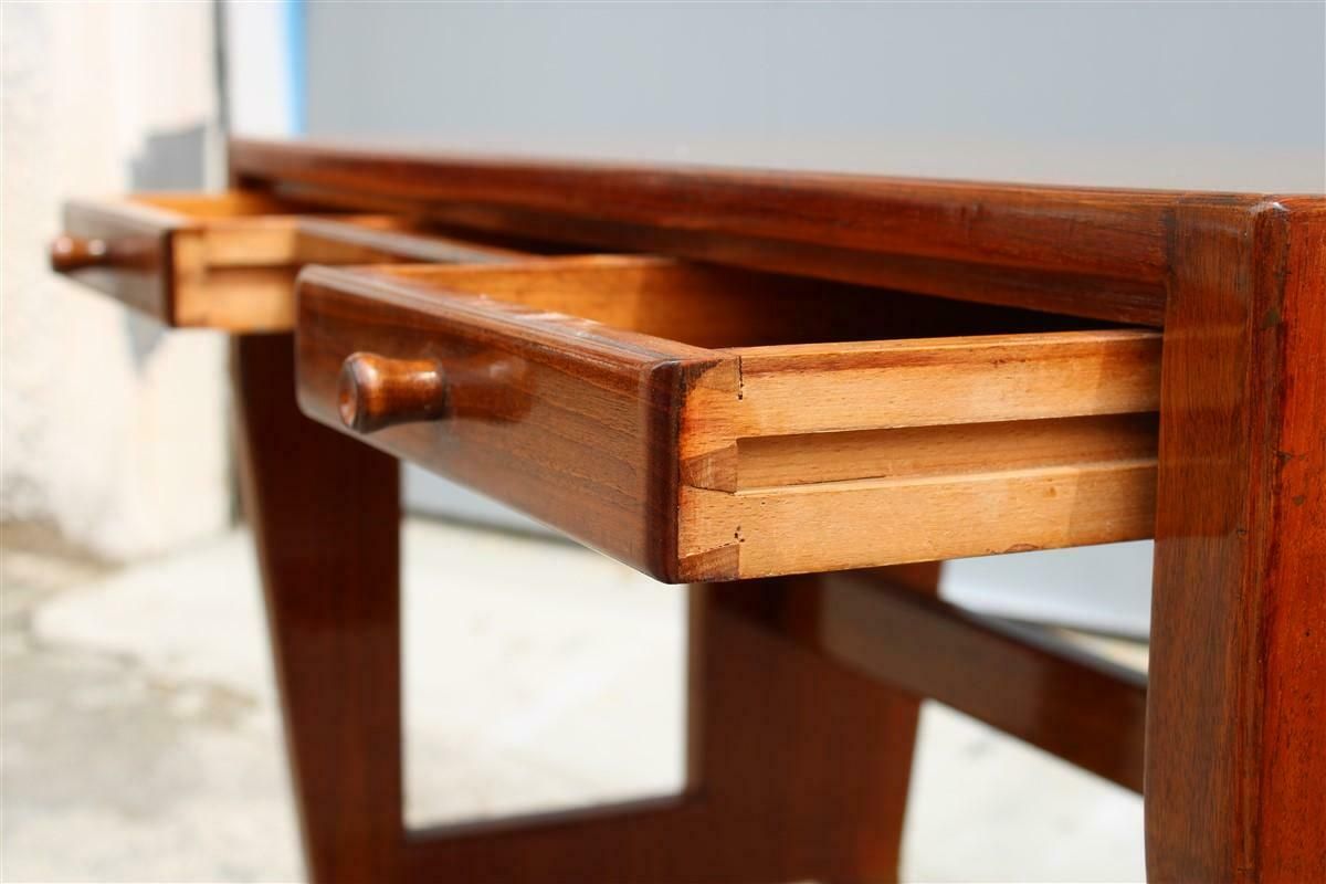 photo buy Small Walnut And Laminate Desk With Drawers Gio Ponti 1950 With Authentication