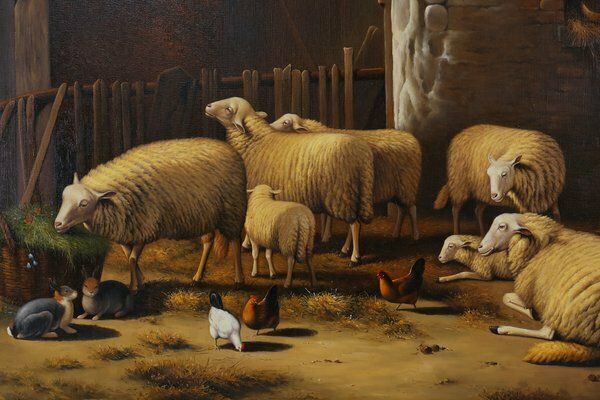 Belgian Artist, Baroque Scene, 1991, Oil On Canvas, Frame photo Art