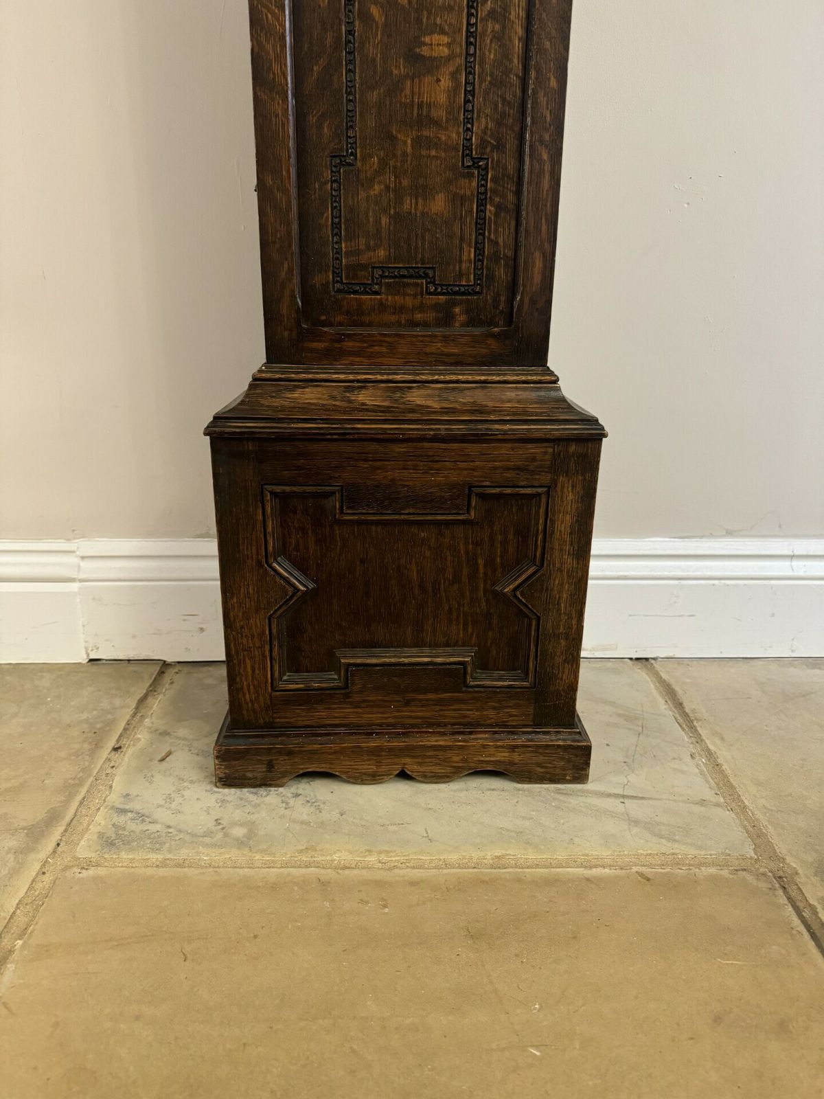 Fine Quality Antique Oak 8 Day Chiming Grandmother Clock photo furniture