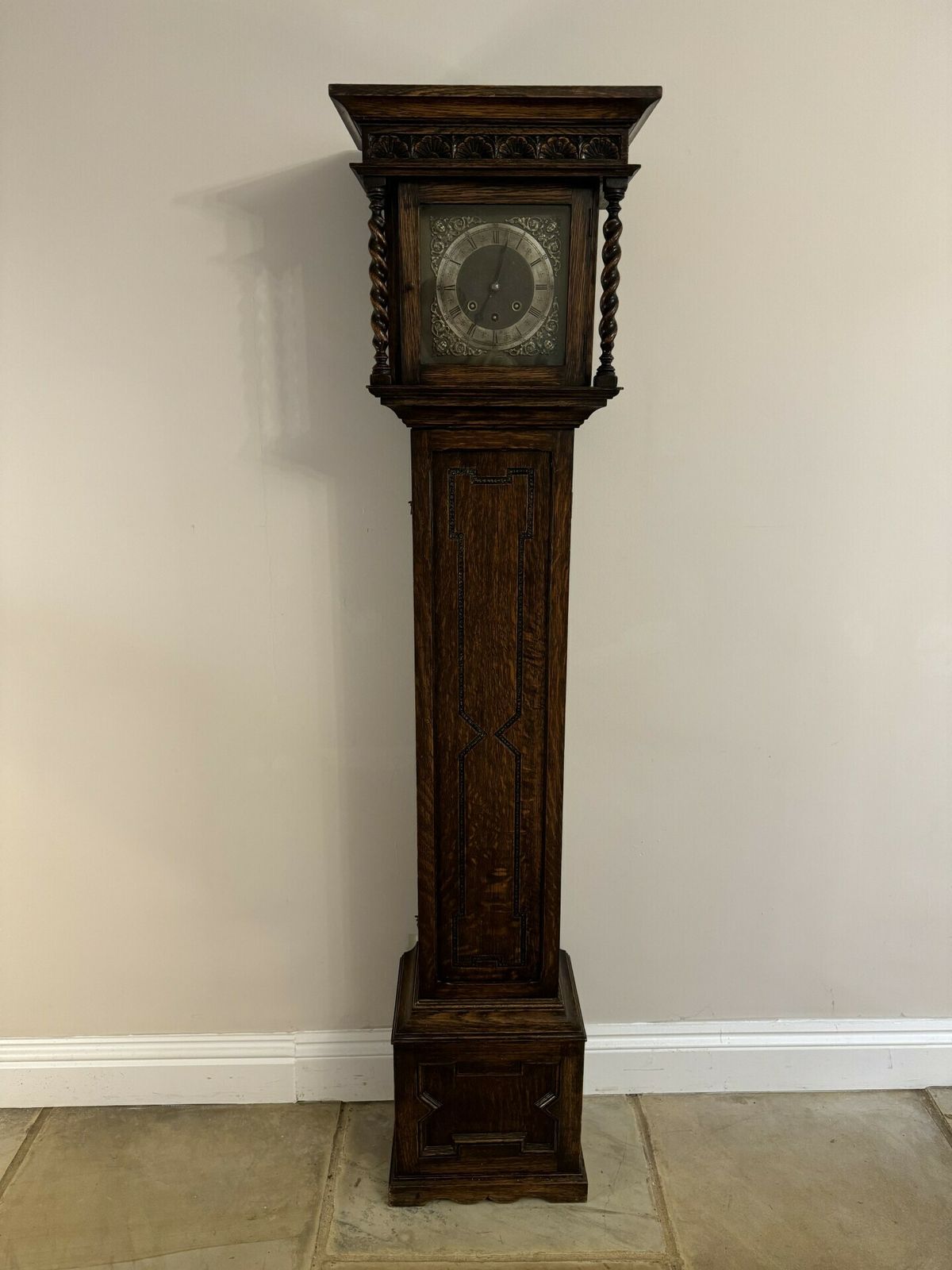 Fine Quality Antique Oak 8 Day Chiming Grandmother Clock photo Home Decor
