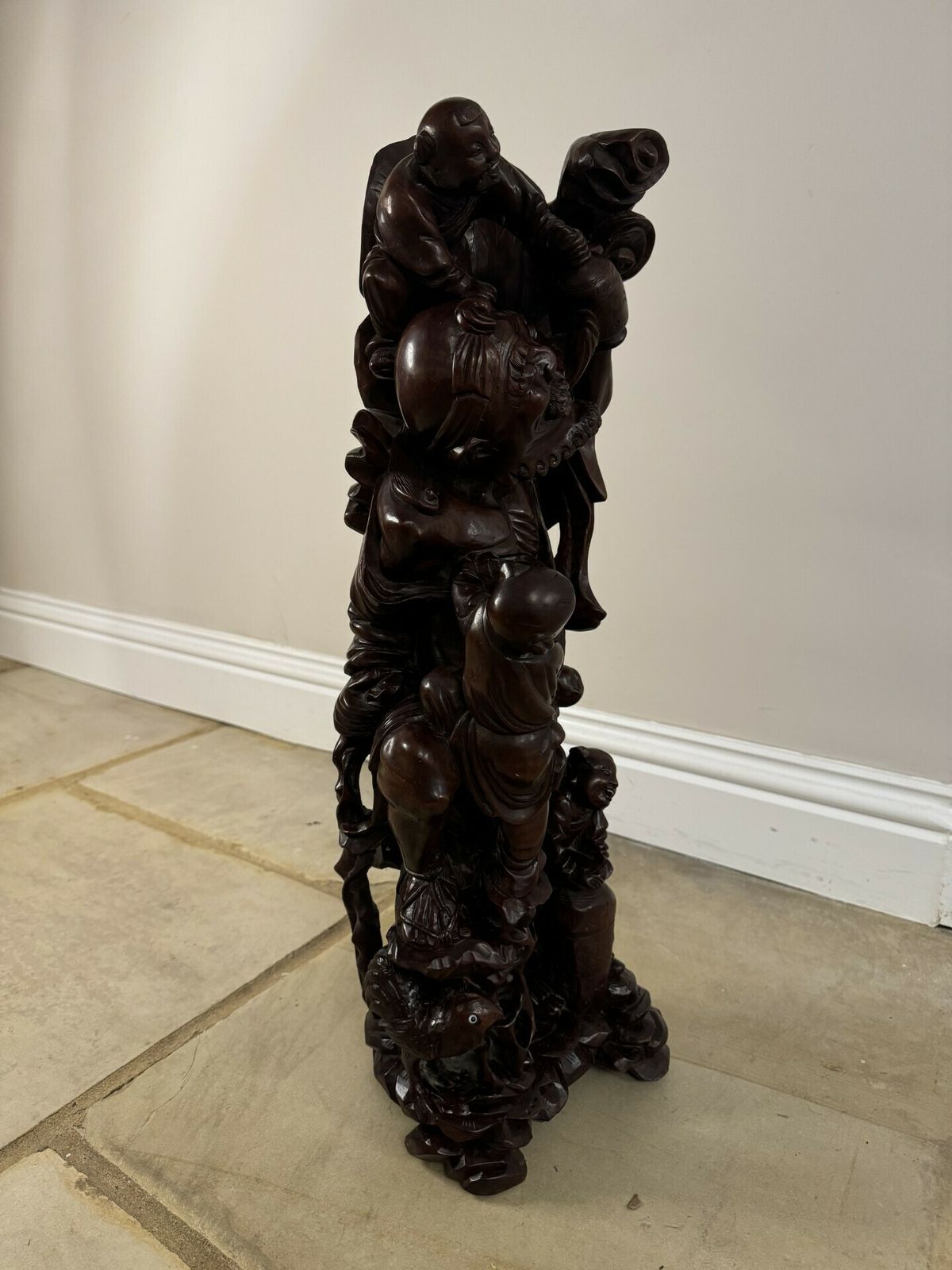 Superb Quality Large Antique Carved Hardwood Chinese Figure photo vinterior