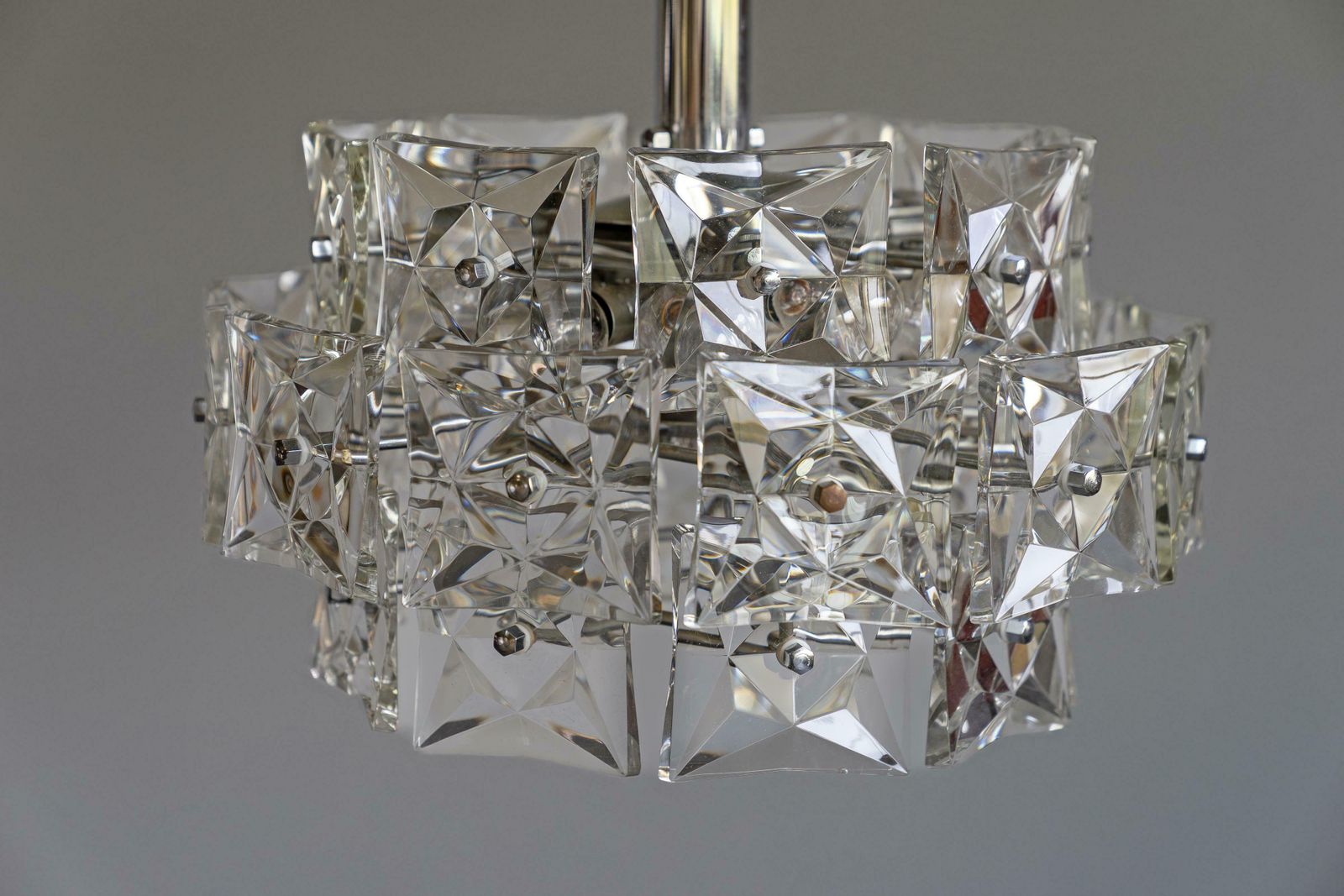 Mid Century Crystal Glass Chandelier By Kinkeldey Germany, 1960s photo Lighting