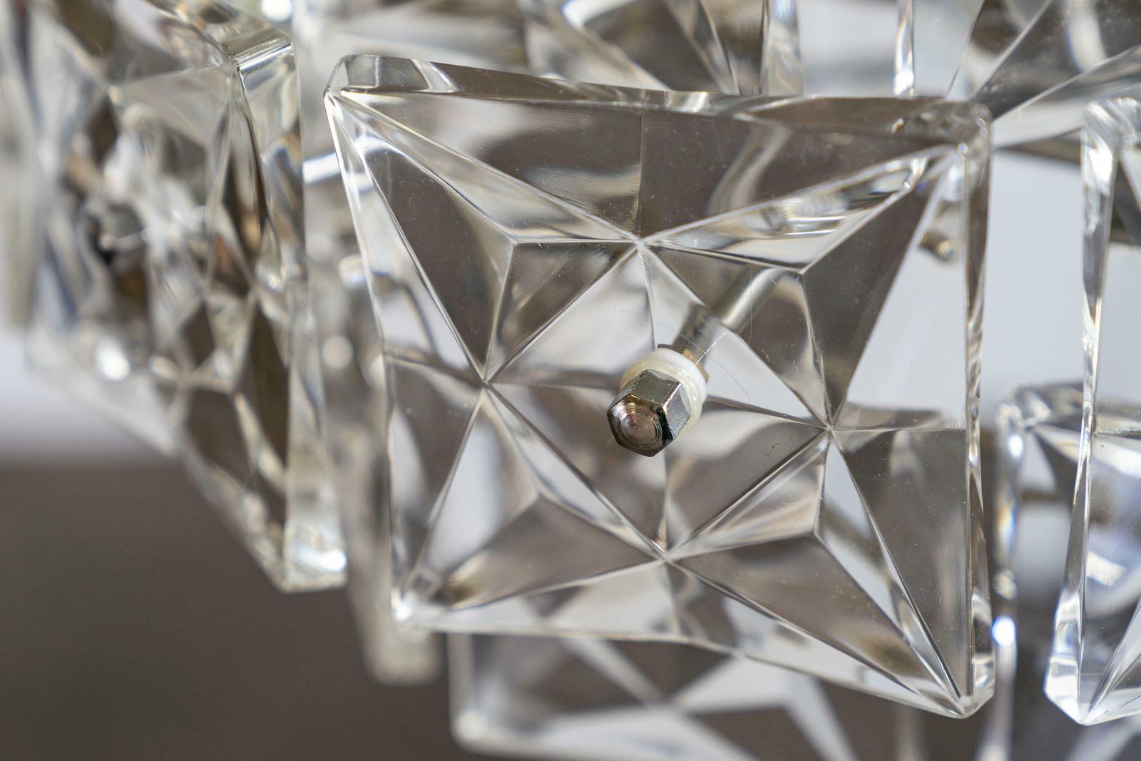 Mid Century Crystal Glass Chandelier By Kinkeldey Germany, 1960s photo buy