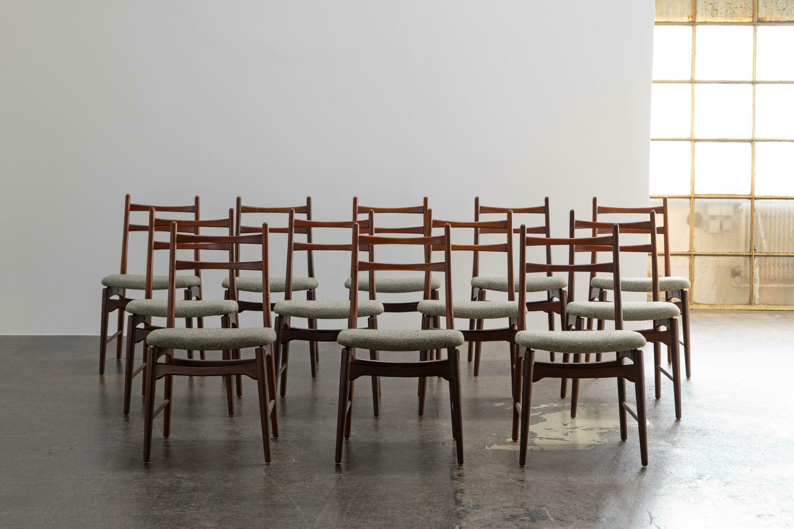 Set Of Twelve Mid Century Teak Dining Chairs By Wilkhahn Germany, 1958