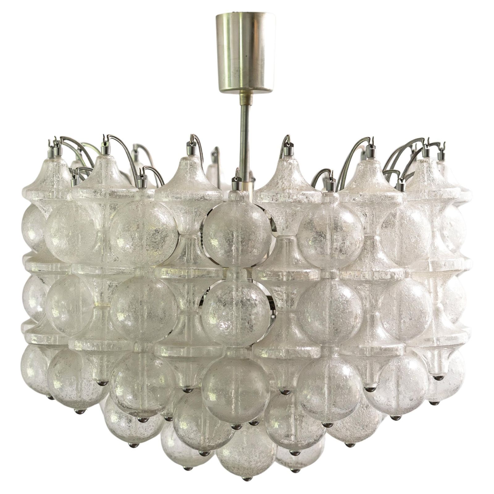 Hollywood Regency Murano Glass "Tulip" Chandelier Ott International, 1960s