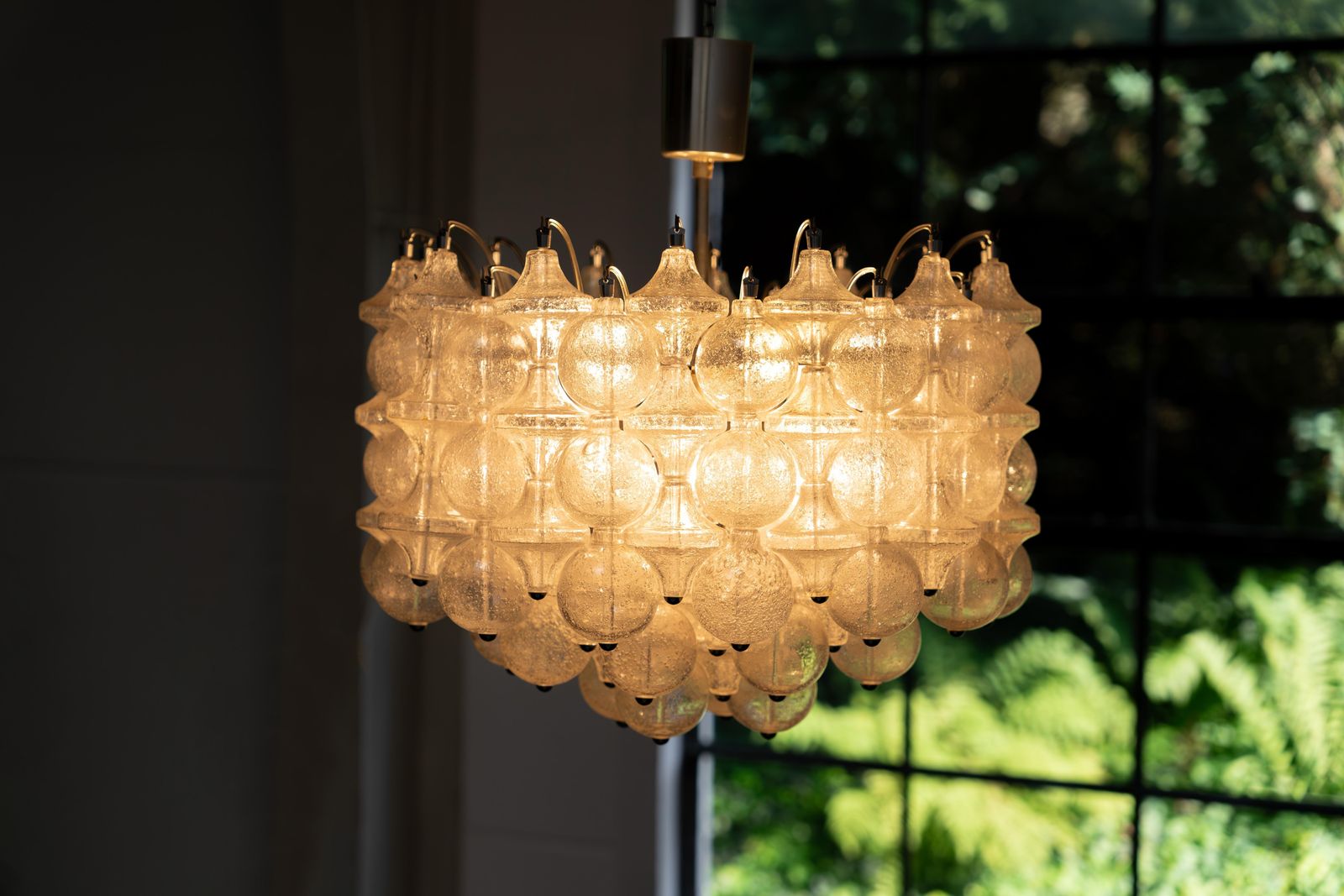 4900.0 Hollywood Regency Murano Glass "Tulip" Chandelier Ott International, 1960s photo