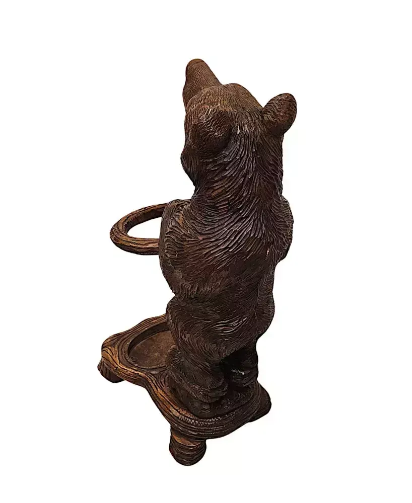 photo for sale A Very Rare 19th Century Original Black Forest Bear Stick Or Umbrella Stand