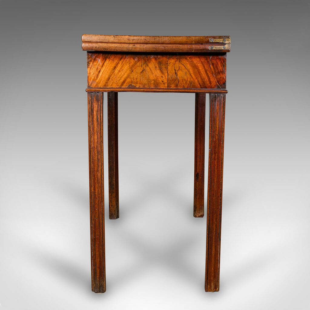 Antique Fold Over Tea Table, English, Card, Chippendale Manner, Georgian, C.1750 photo vinterior