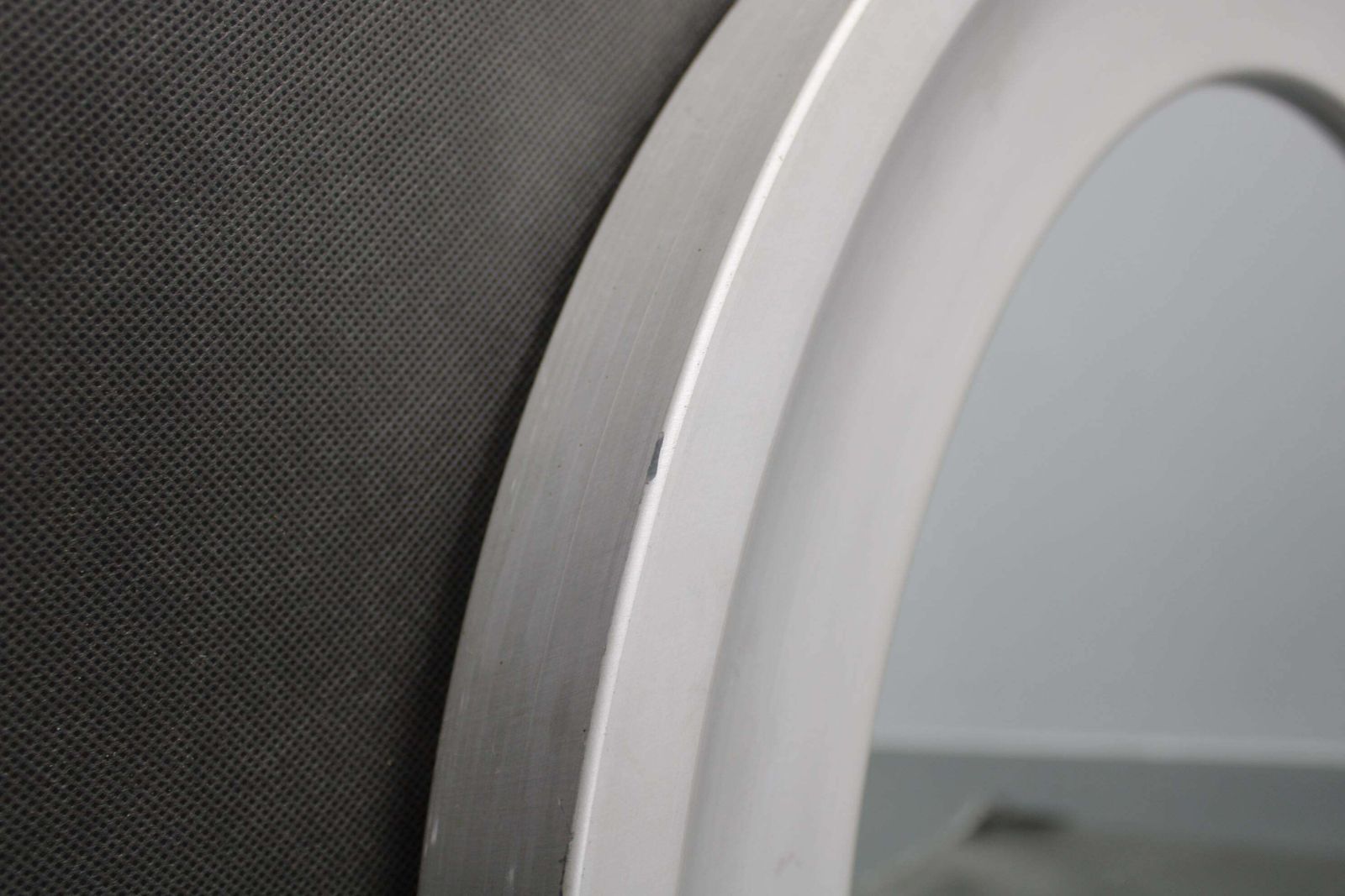 1970s Italian Round Aluminium Mirror photo 373.0