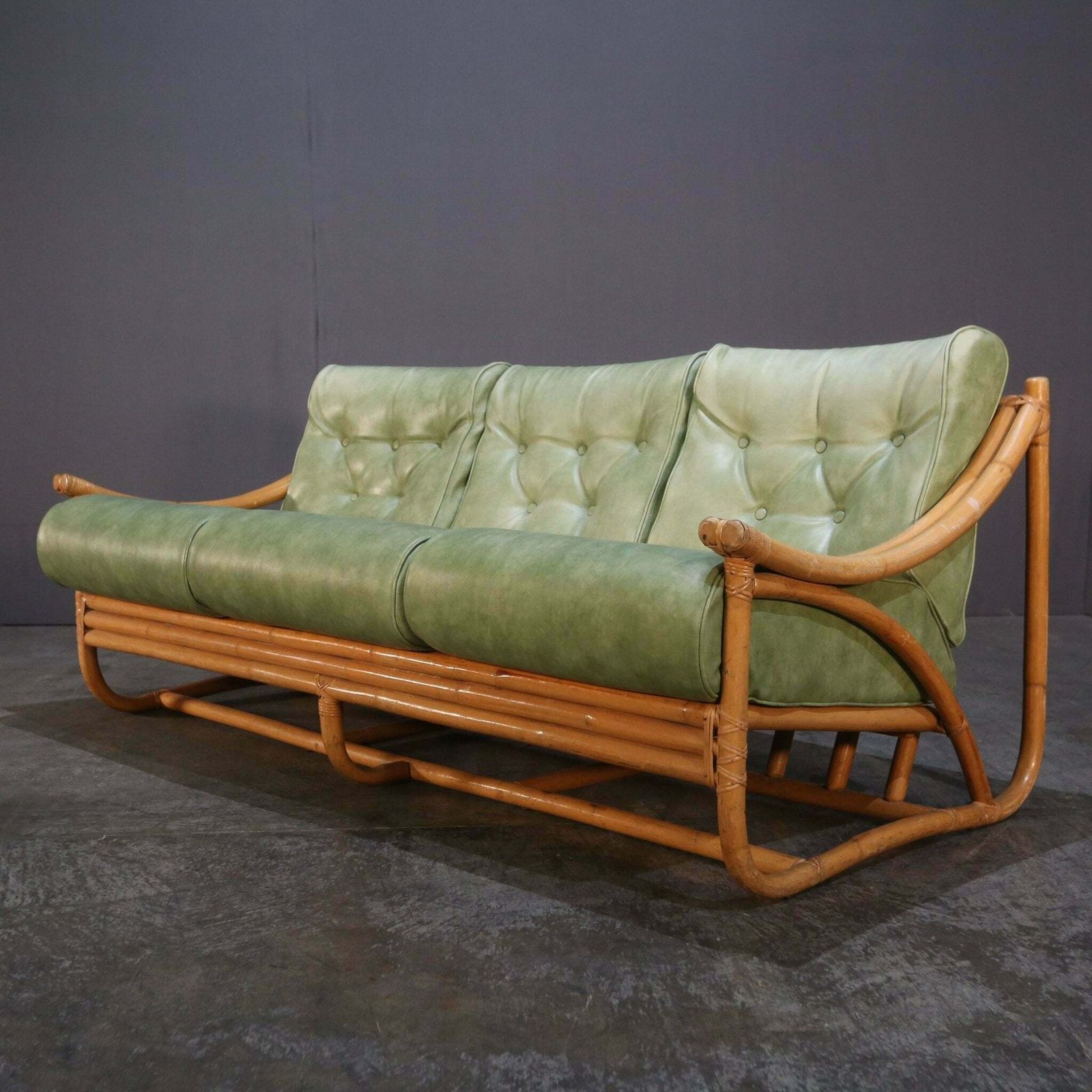 Furniture Mid Century Bamboo Sofa By Angraves Of Leicester photo