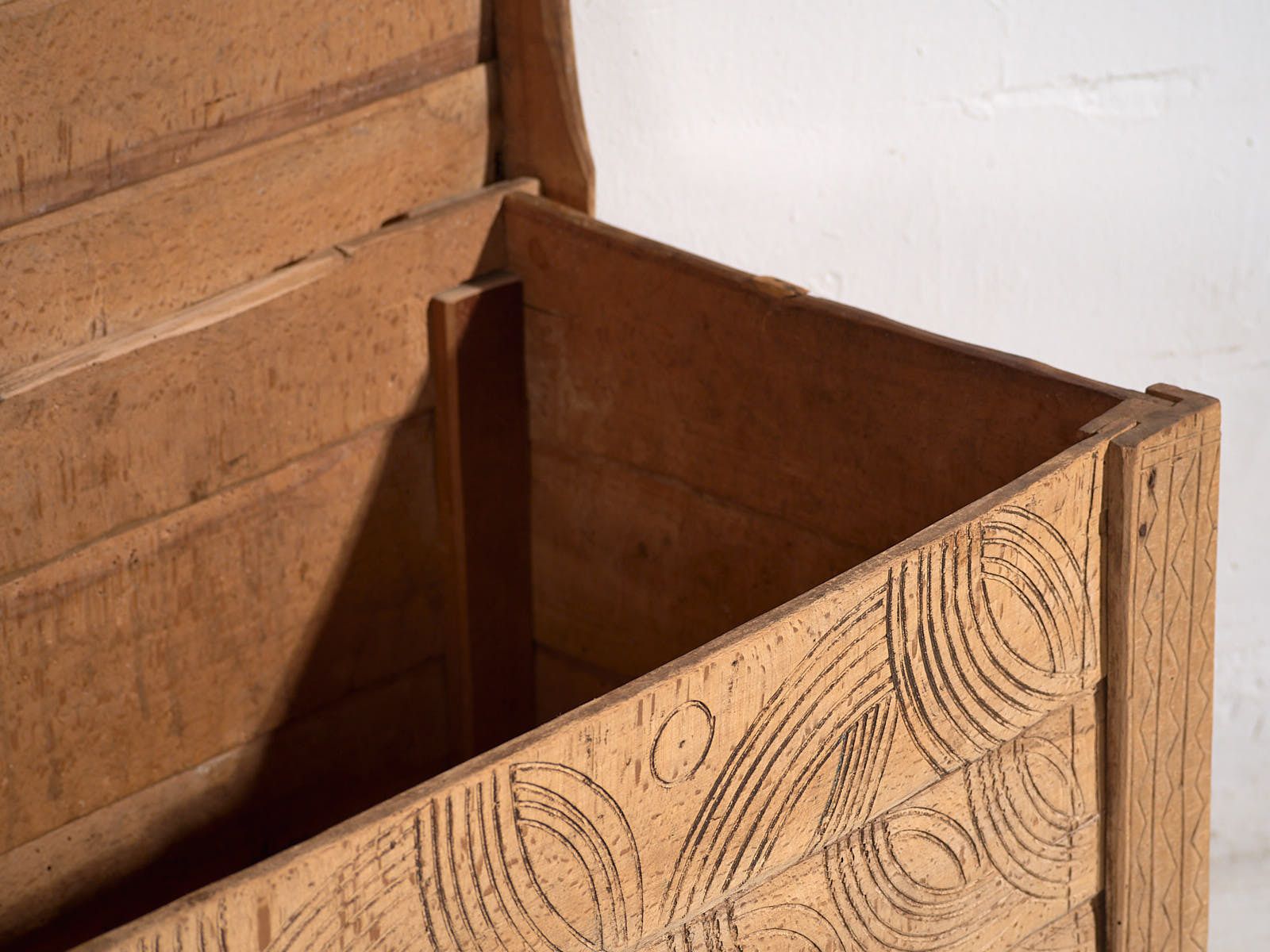 Carved Primitive Style Antique Chest (C.1920) #51 photo vinterior