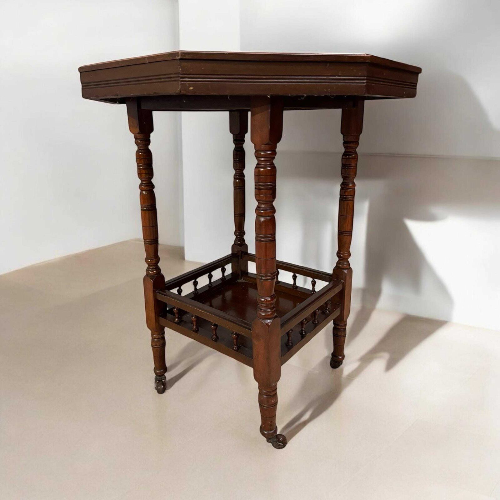 Antique Edwardian Six Sided Top Occasional Table / Made In England C1900 photo Furniture