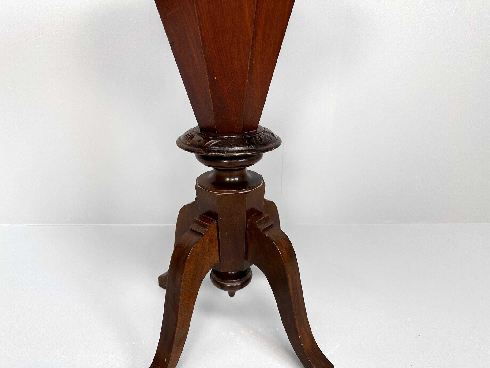 Antique Inlaid Chess Table, Trumpet Sewing Table photo Furniture